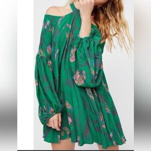 Free‎ People Green Floral Kids Dress women size medium